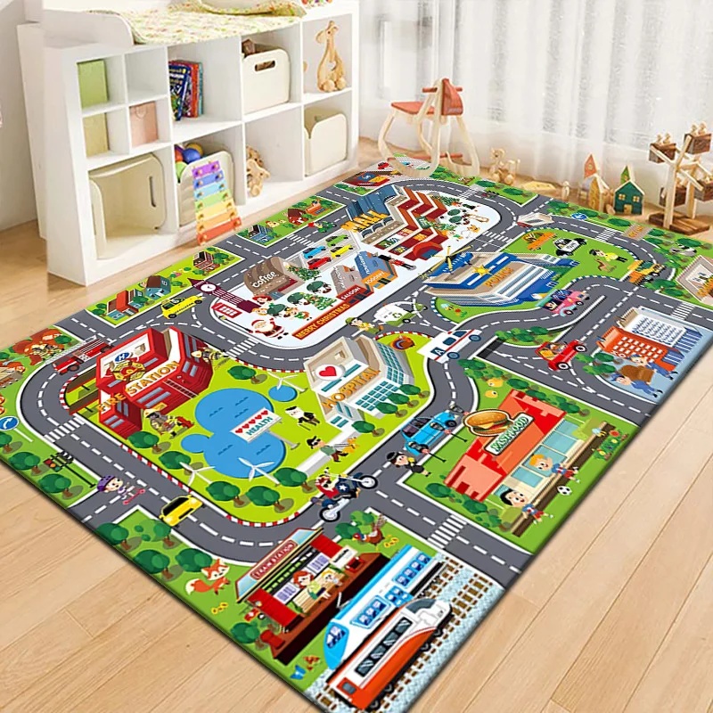 Kids Outdoor Play Area - 알록달록한 어린이 도시 지도 놀이 매트