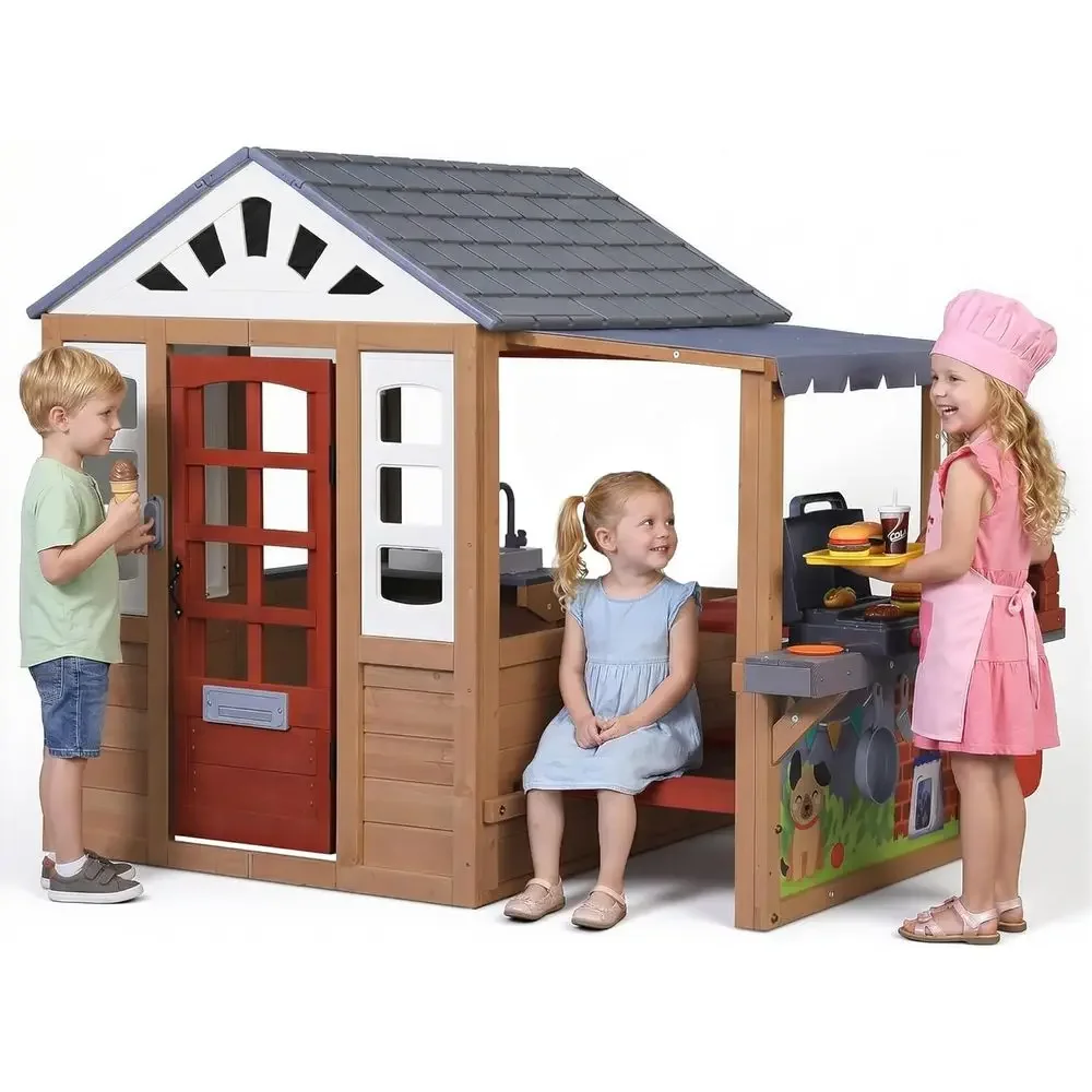Kids Outdoor Picnic Table - 어린이 야외용 나무 놀이집, CeWooden 플레이