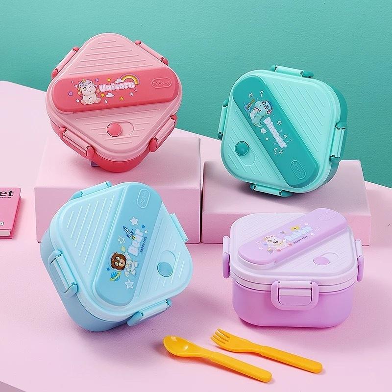 Kids.Outdoor Utensils - 귀여운 만화 캐릭터 어린이용 3칸 도시락통,