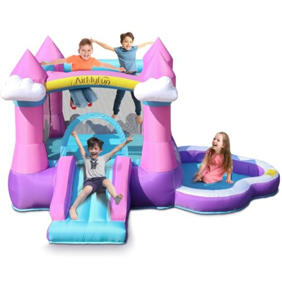 Kids Outdoor Bounce House - 핑크색 에어바운스 하우스 (3~8세 어린이용), 실내/실외