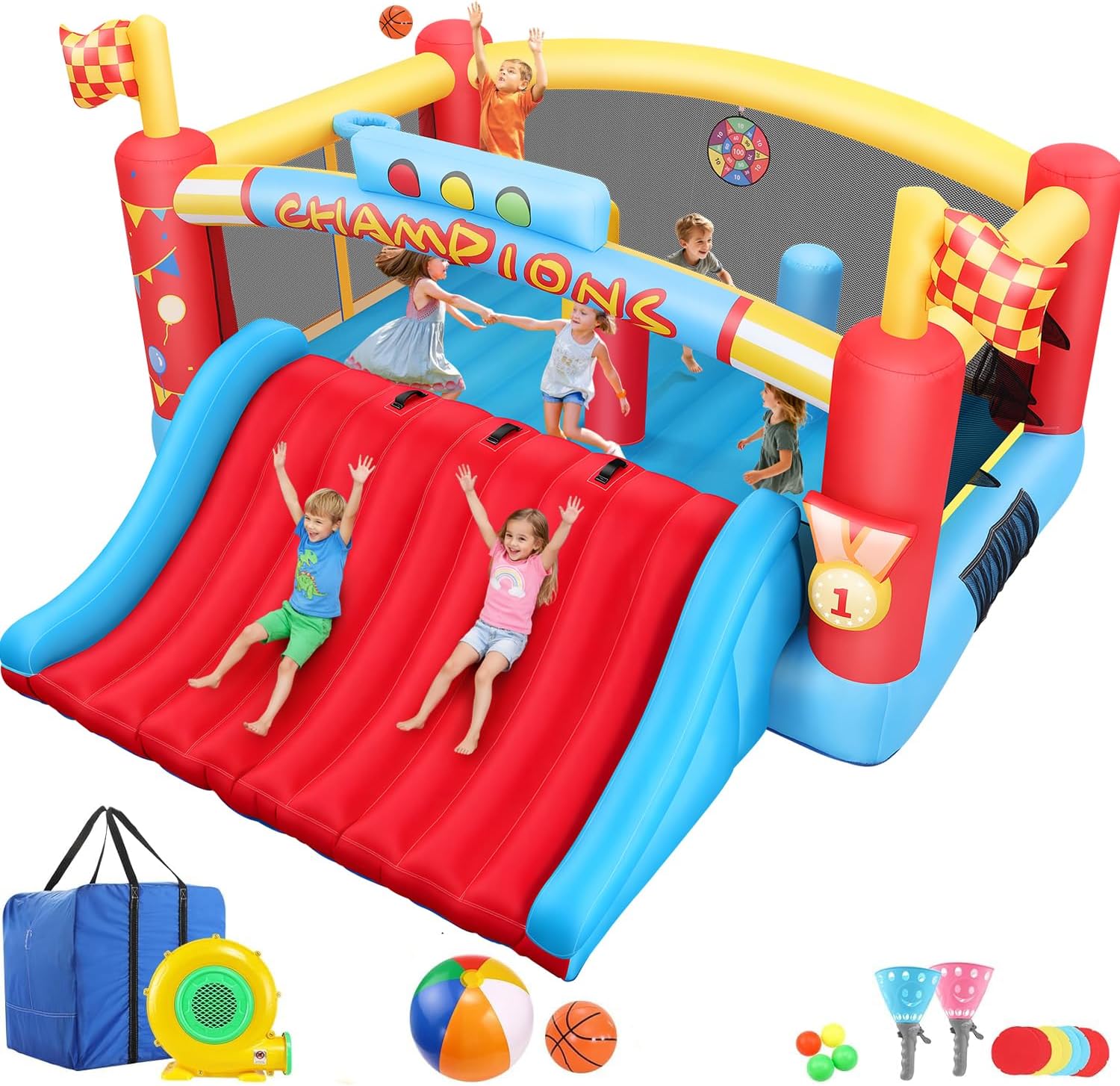 Kids Outdoor Bounce House - 대형 어린이용 에어바운스, 13피트 야외용 에어바운스(송풍기