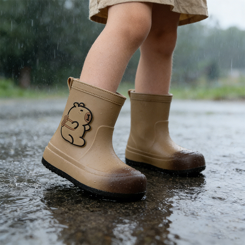 Kids Outdoor Boots - 어린이 장화 만화 방수 고무 신발