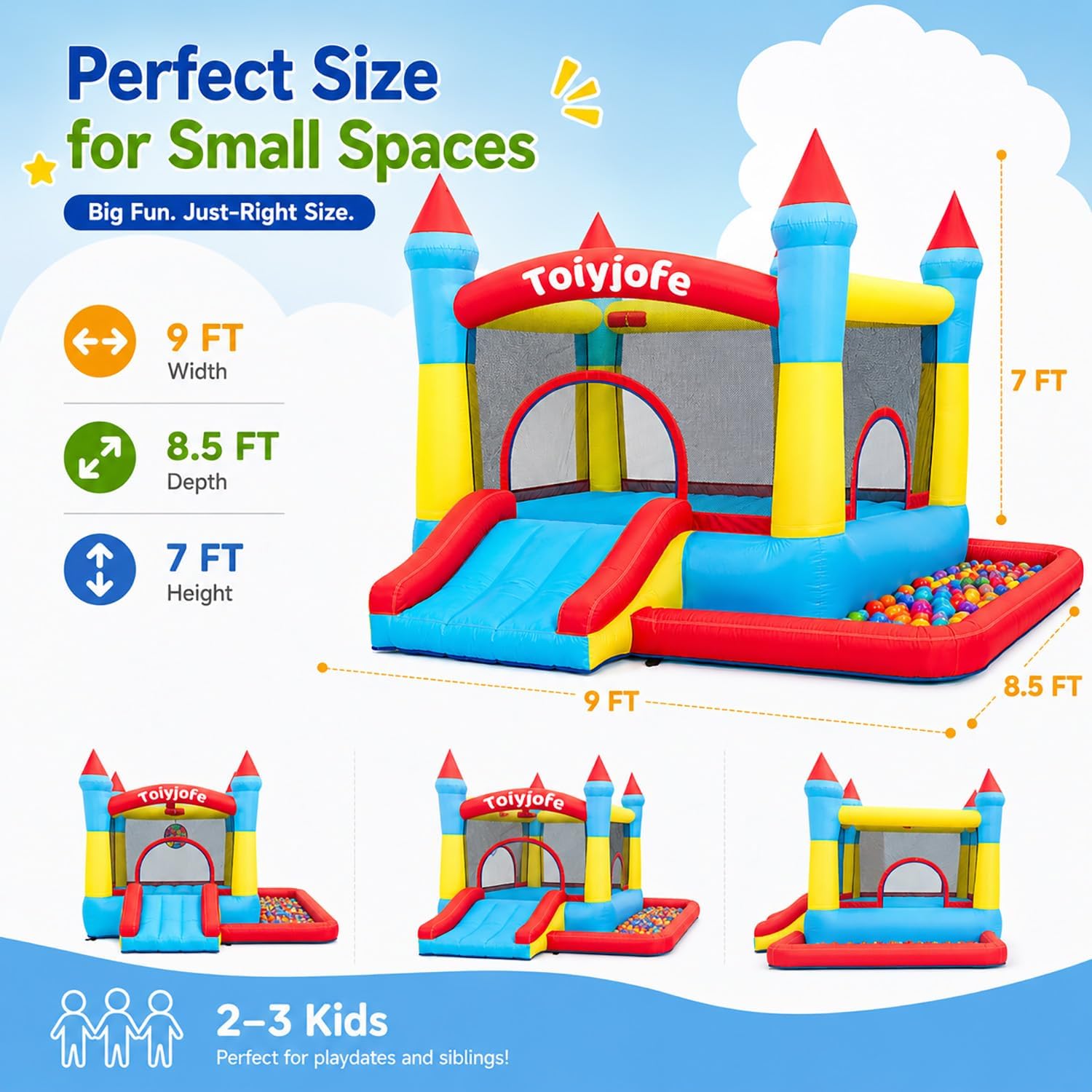 3-6세 어린이용 바운스 하우스, 유아용 실내외 풍선  - Kids Outdoor Bounce House 리뷰 및 가격