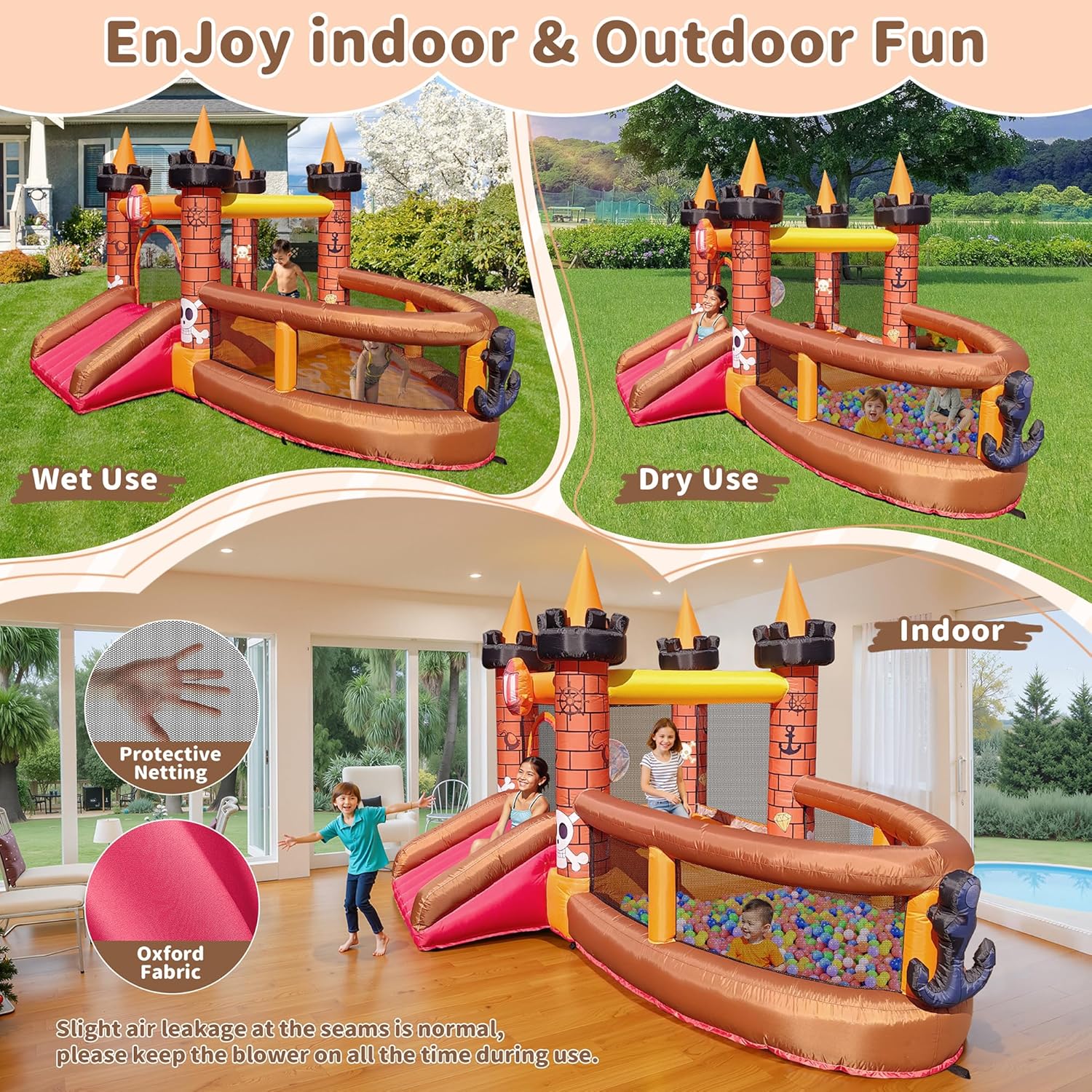 어린이용 에어바운스 하우스 (3-8세): 슬라이드가 있 - Kids Outdoor Bounce House 리뷰 및 가격