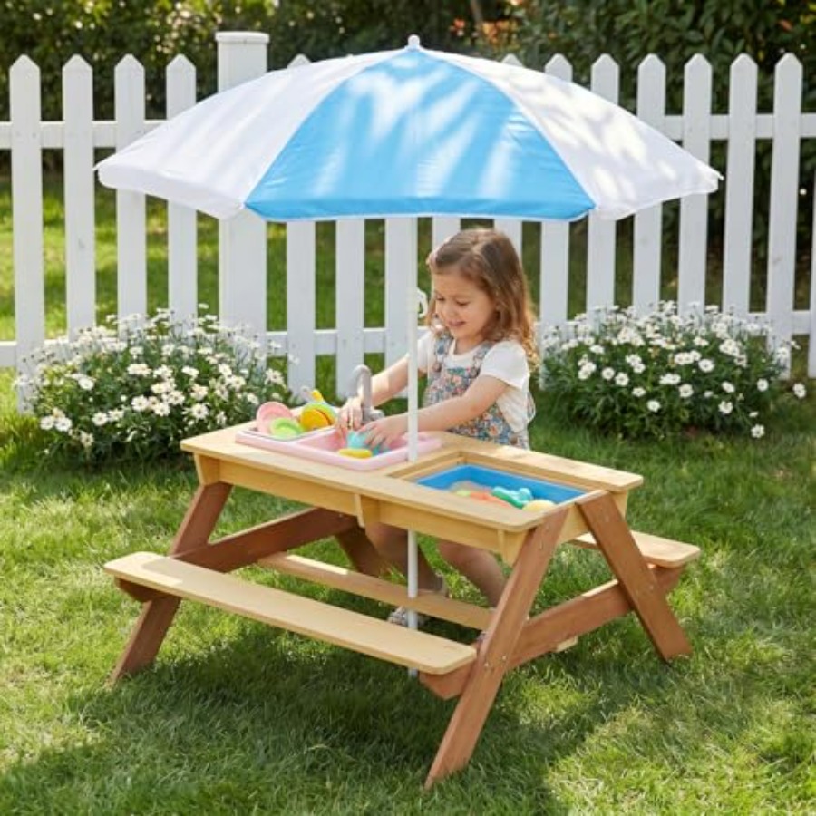 야외용 어린이 피크닉 테이블(우산 포함), 탈부착 가능 - Kids Outdoor Sink 리뷰 및 가격