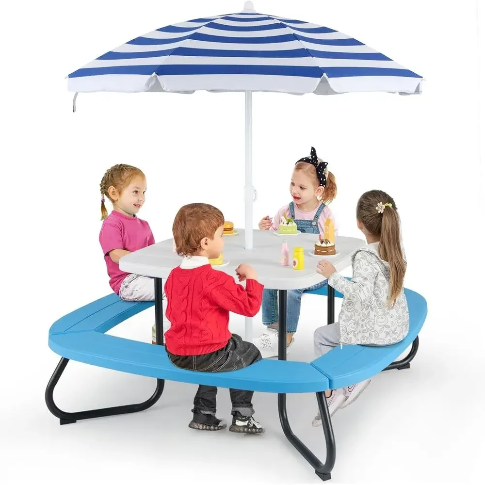 8인용 어린이 피크닉 테이블(우산 포함), 유아용 활동 - Kids Outdoor Picnic Table 리뷰 및 가격