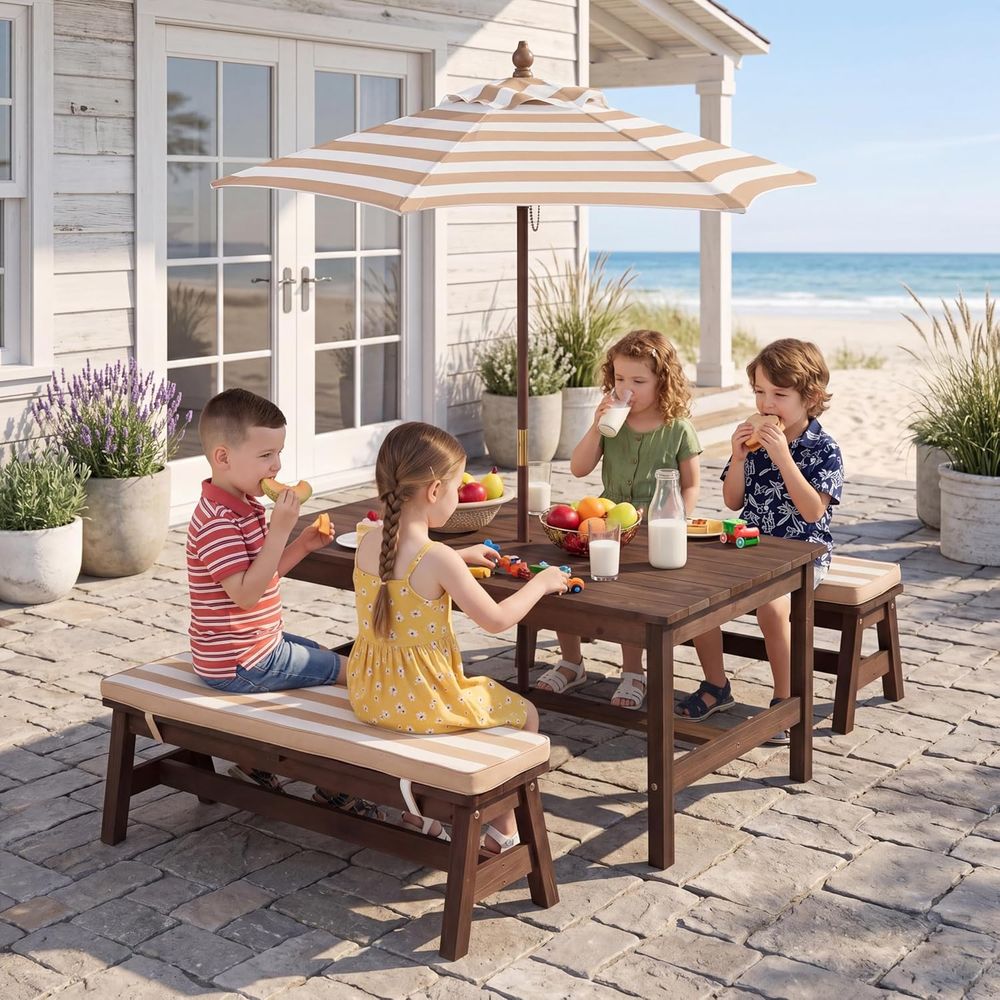 어린이 피크닉 테이블, 대형 42인치 x 23인치 테이 - Kids Outdoor Picnic Table 리뷰 및 가격