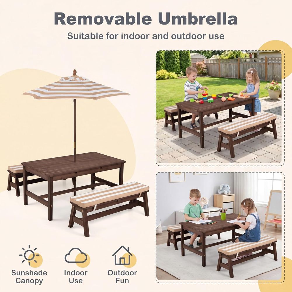 어린이 피크닉 테이블, 대형 42인치 x 23인치 테이 - Kids Outdoor Picnic Table 리뷰 및 가격