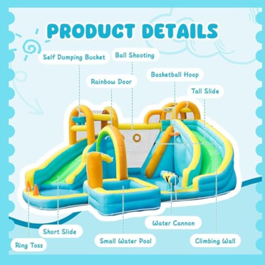 어린이용 야외용 풍선 워터 슬라이드 파크: PVC 소재 - Kids Outdoor Water Slide 리뷰 및 가격