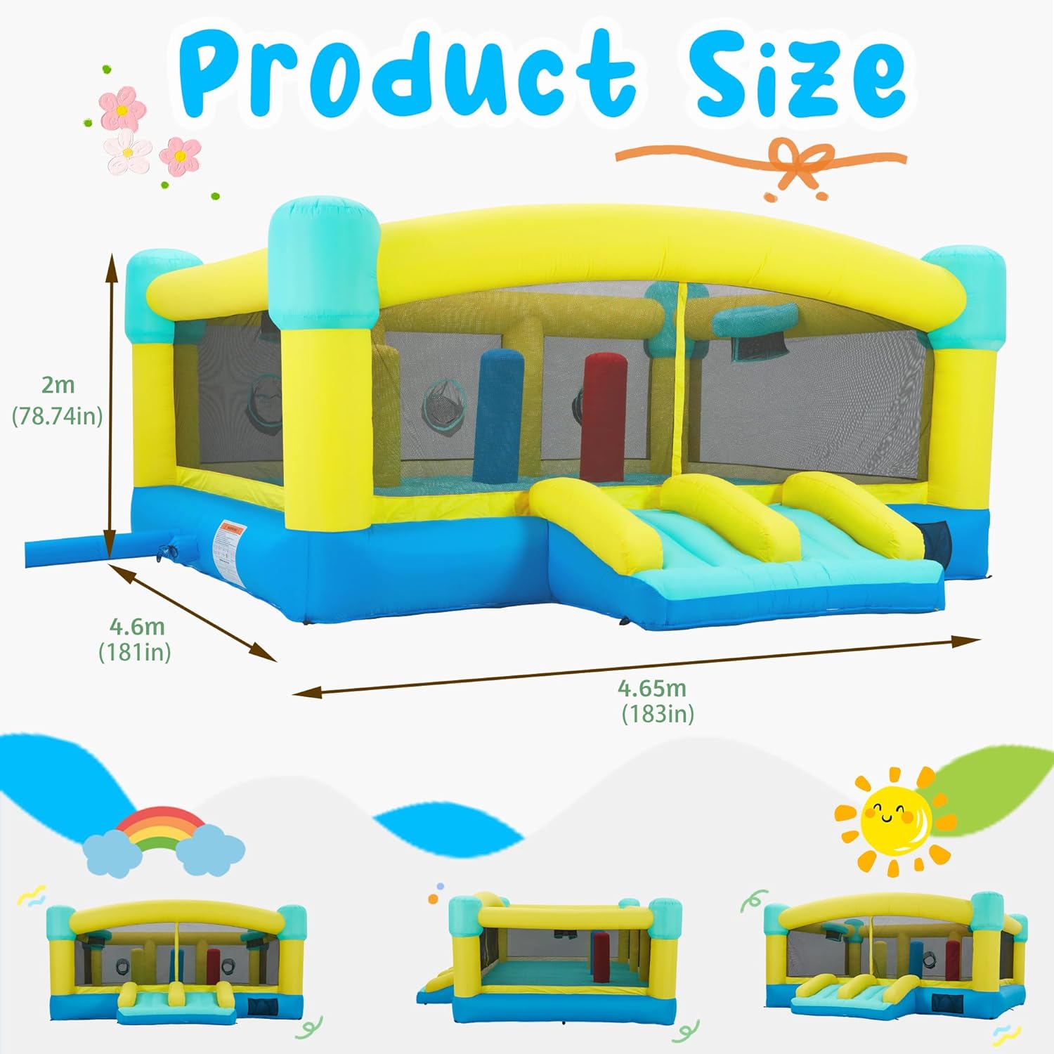 빅 바운스 하우스, 15 x 14.8피트 어린이용 에어 - Kids Outdoor Bounce House 리뷰 및 가격