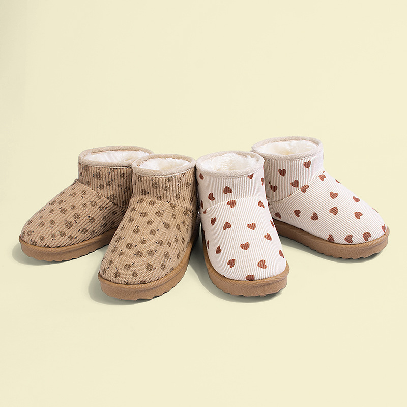 여아용 겨울 따뜻한 숏 부츠 실내외 겸용 하트 프린트  - Kids Outdoor Boots 리뷰 및 가격