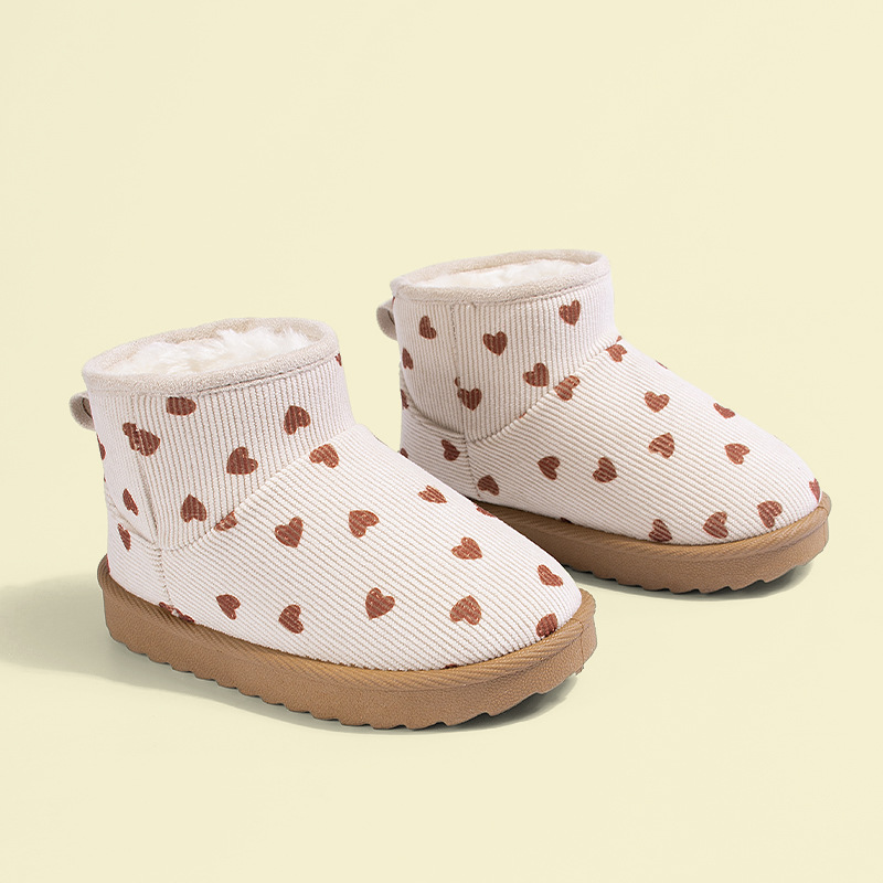 여아용 겨울 따뜻한 숏 부츠 실내외 겸용 하트 프린트  - Kids Outdoor Boots 리뷰 및 가격