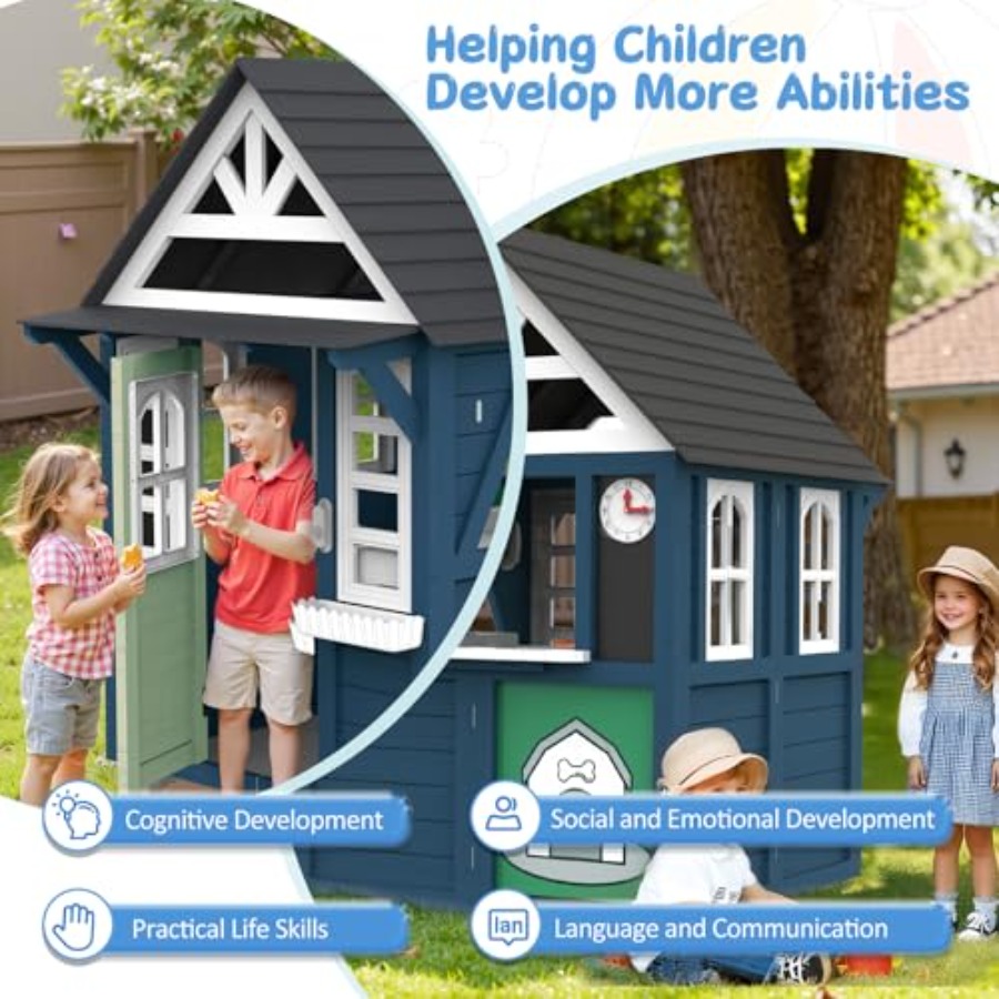 야외용 어린이 놀이집: 나무로 만든, 파란색, 크고 튼 - Kids Outdoor Sink 리뷰 및 가격
