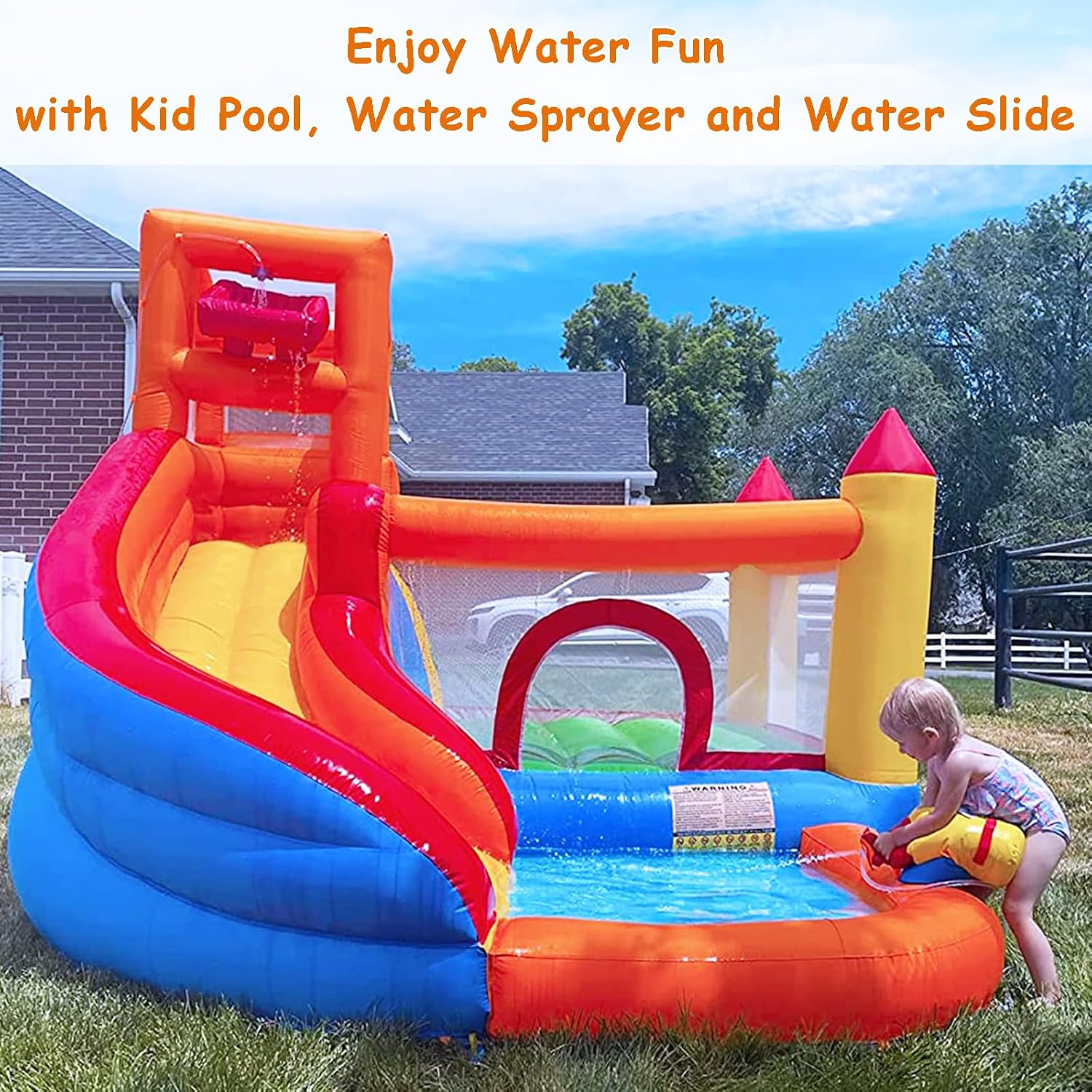 화카스트로 어린이용 수영장 포함 에어바운스 워터슬라이드 - Kids Outdoor Water Slide 리뷰 및 가격
