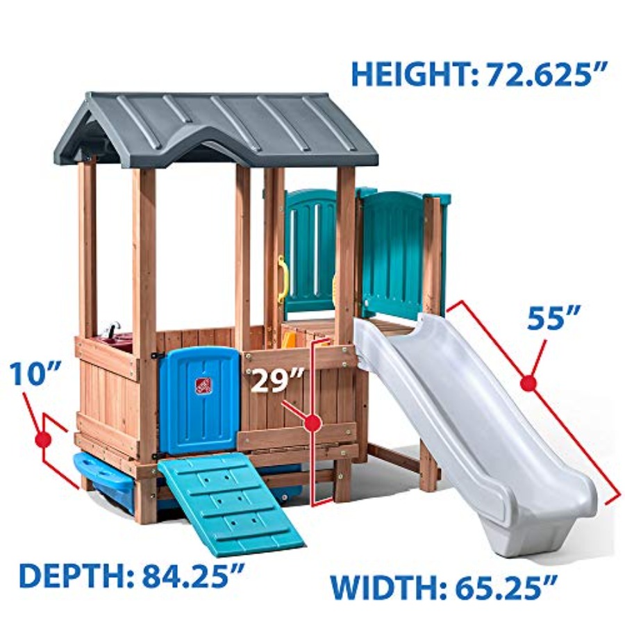 우드랜드 어드벤처 플레이하우스 & 슬라이드, 어린이 야 - Kids Outdoor Swing Set With Slide 리뷰 및 가격