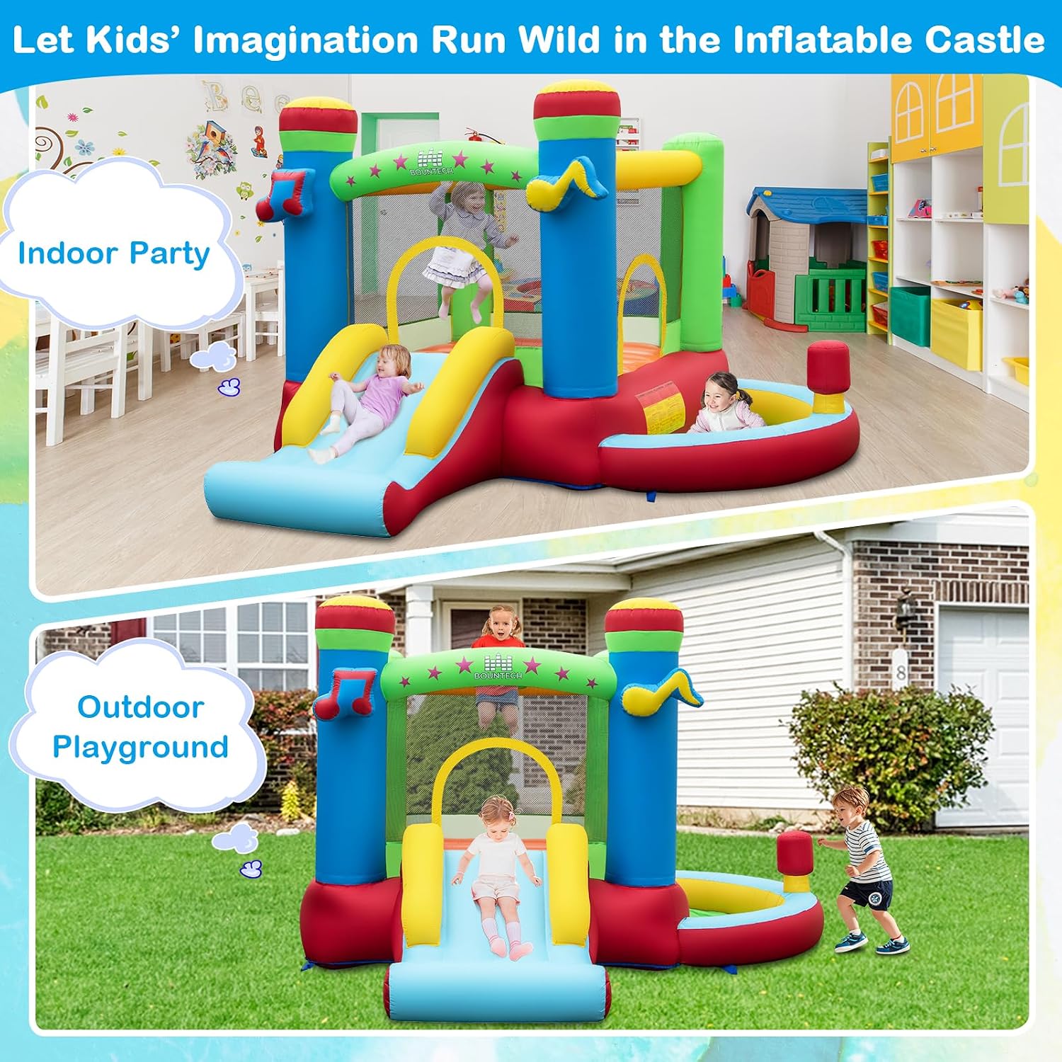 볼풀이 있는 에어바운스, 3~12세 어린이용 실내외 겸 - Kids Outdoor Bounce House 리뷰 및 가격