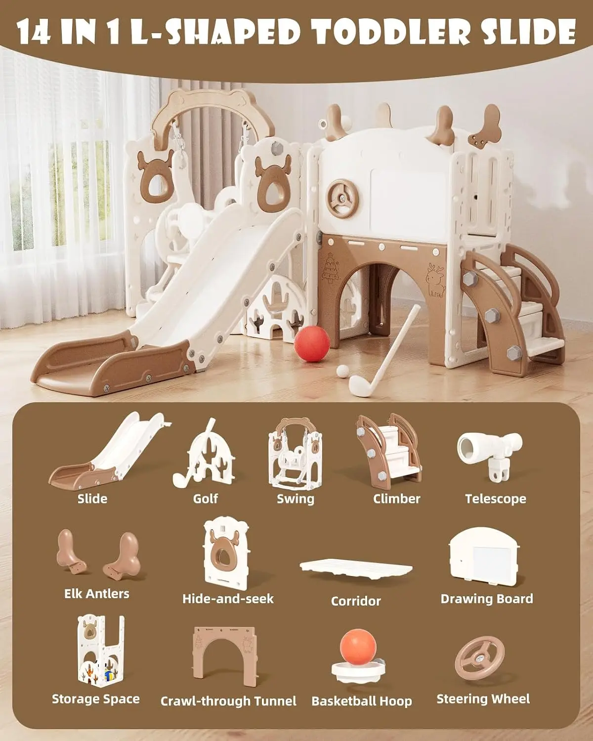 13-in-1 유아용 슬라이드 및 스윙 세트, 1세 이 - Kids Outdoor Swing Set With Slide 리뷰 및 가격