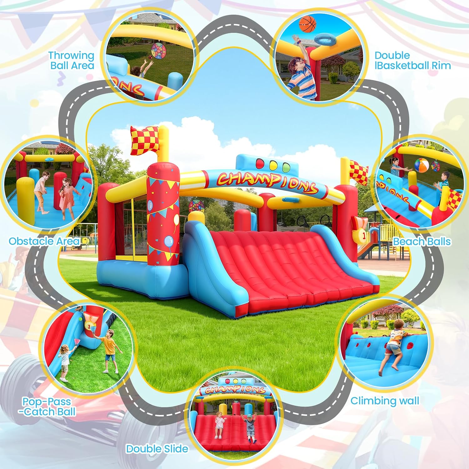 대형 어린이용 에어바운스, 13피트 야외용 에어바운스( - Kids Outdoor Bounce House 리뷰 및 가격